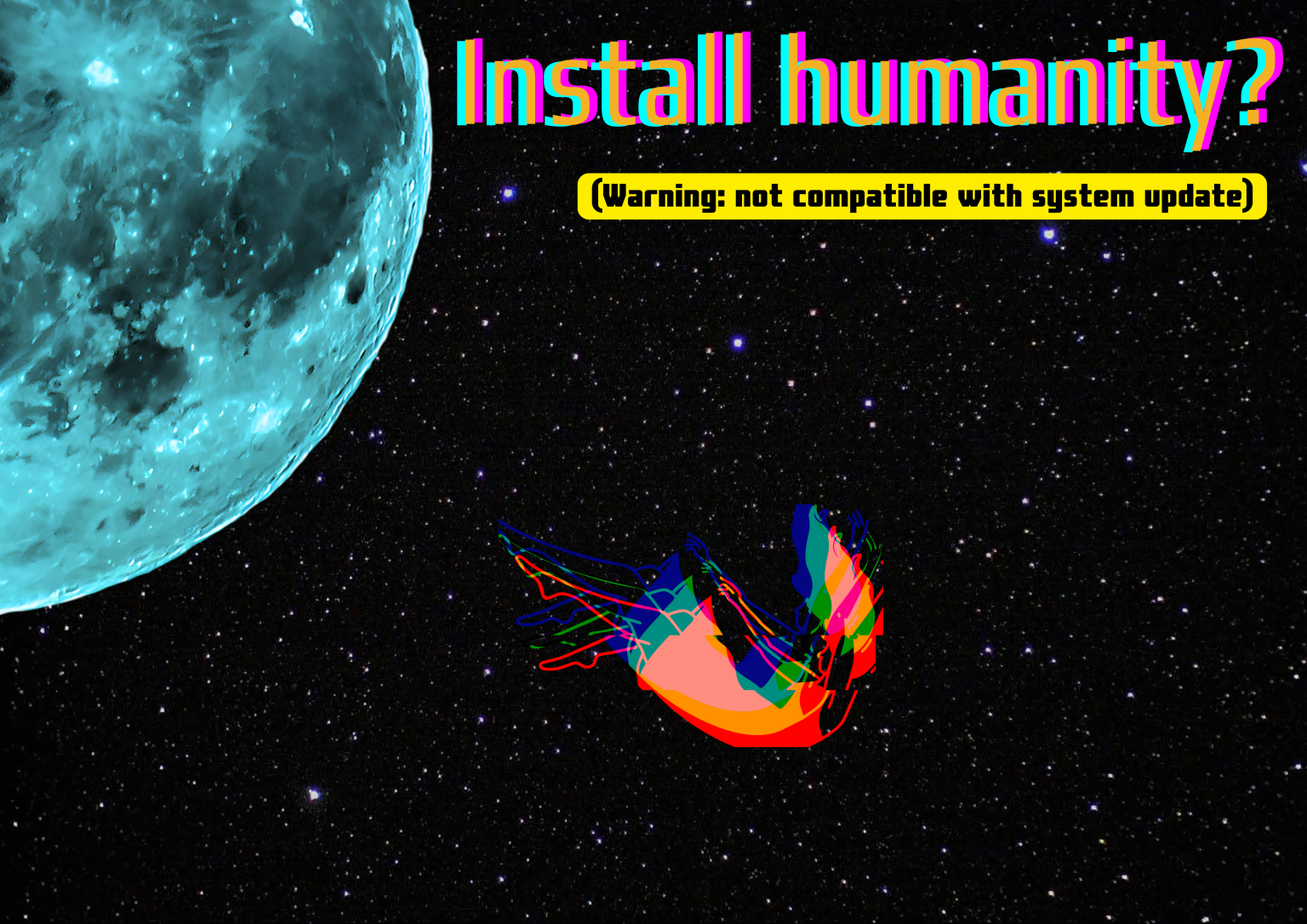 card postal orizonties the future is speaking & install humanity (4960 x 3507 px)